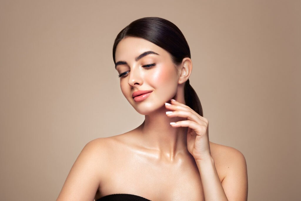 Glowing skin after facial treatment